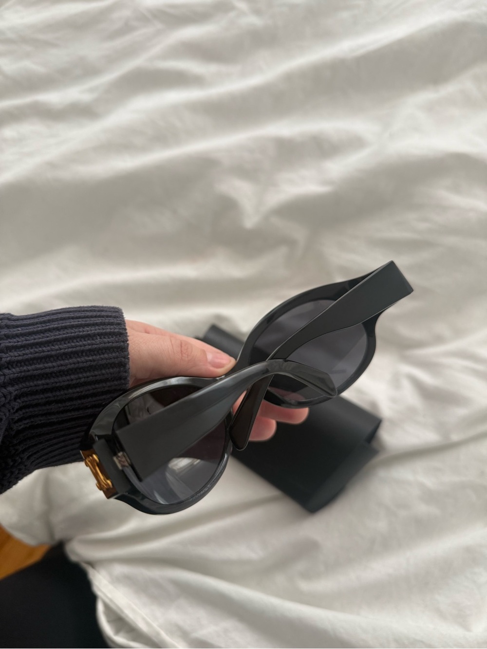 Celine Black Oversized Round Sunglasses with Case - Picture 5 of 7